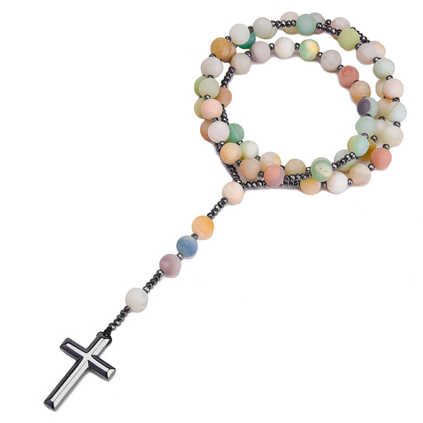 Blue Amazonite BEad Rosary N-ToShay.org