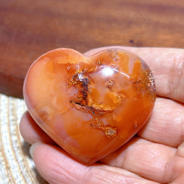 Orange Carnelian Druzy Heart-ToShay.org