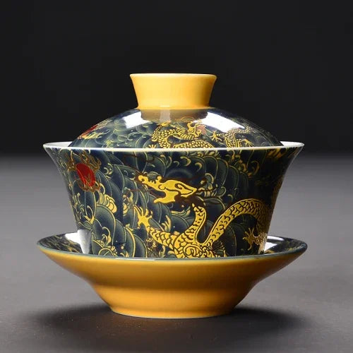 Dragon Gaiwan Ceramic Tea Bowl-ToShay.org