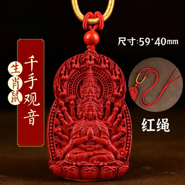 Red Cinnabar Buddha Pendant-ToShay.org