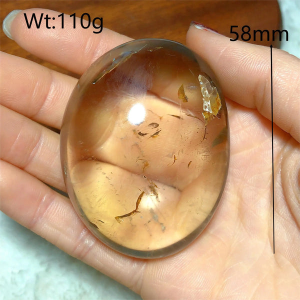 Clear Smokey Quartz Palm Stone-ToShay.org