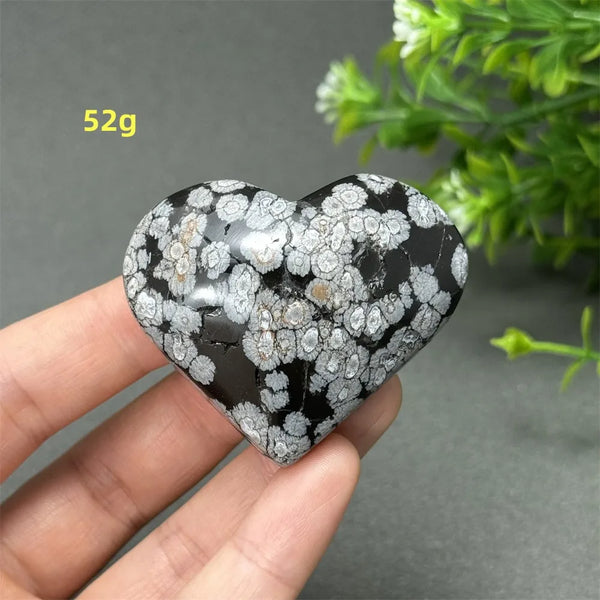 Black Snowflake Obsidian Heart-ToShay.org