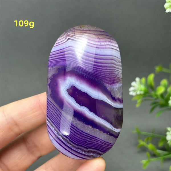 Purple Agate Palm Stone-ToShay.org