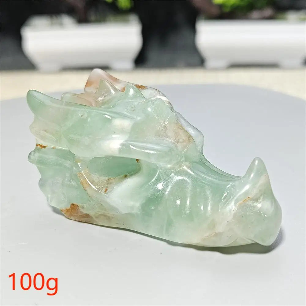 Rainbow Fluorite Dragon Skull-ToShay.org