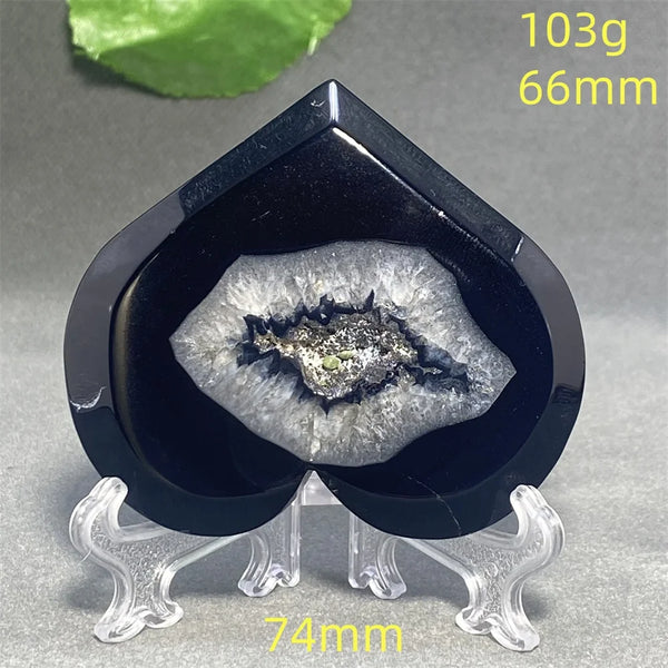 Black Agate Geode Heart-ToShay.org