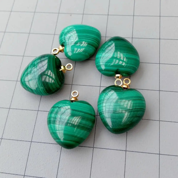 Green Malachite Heart Pendants-ToShay.org