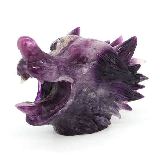 Purple Fluorite Wolf Head-ToShay.org