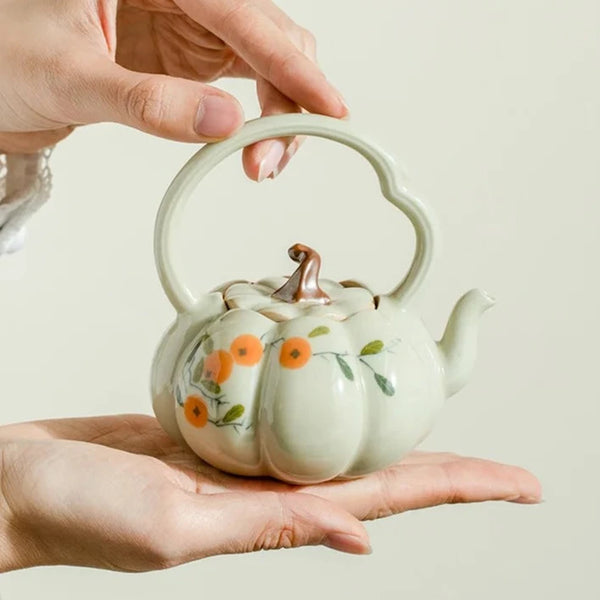 Pumpkin Ceramic Teapot-ToShay.org