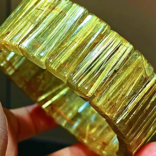 Gold Rutilated Quartz Bracelet-ToShay.org