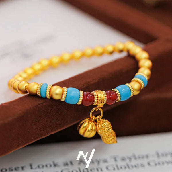 Gold Persimmon Bead Bracelet-ToShay.org