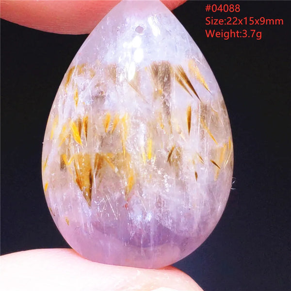 Purple Rutilated Auralite Pendant-ToShay.org