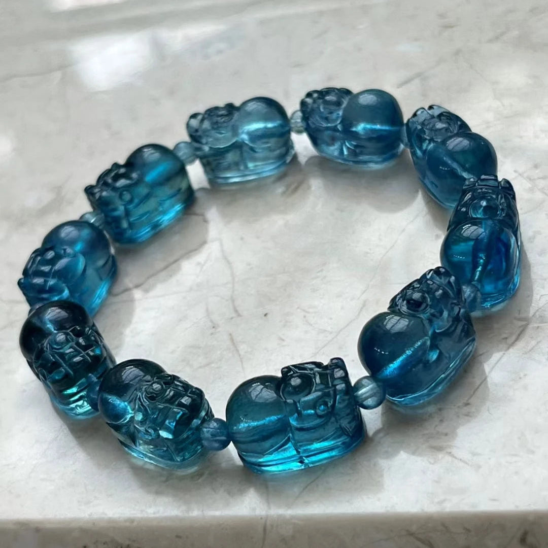 Blue Aquamarine Pi Xiu Bracelet-ToShay.org