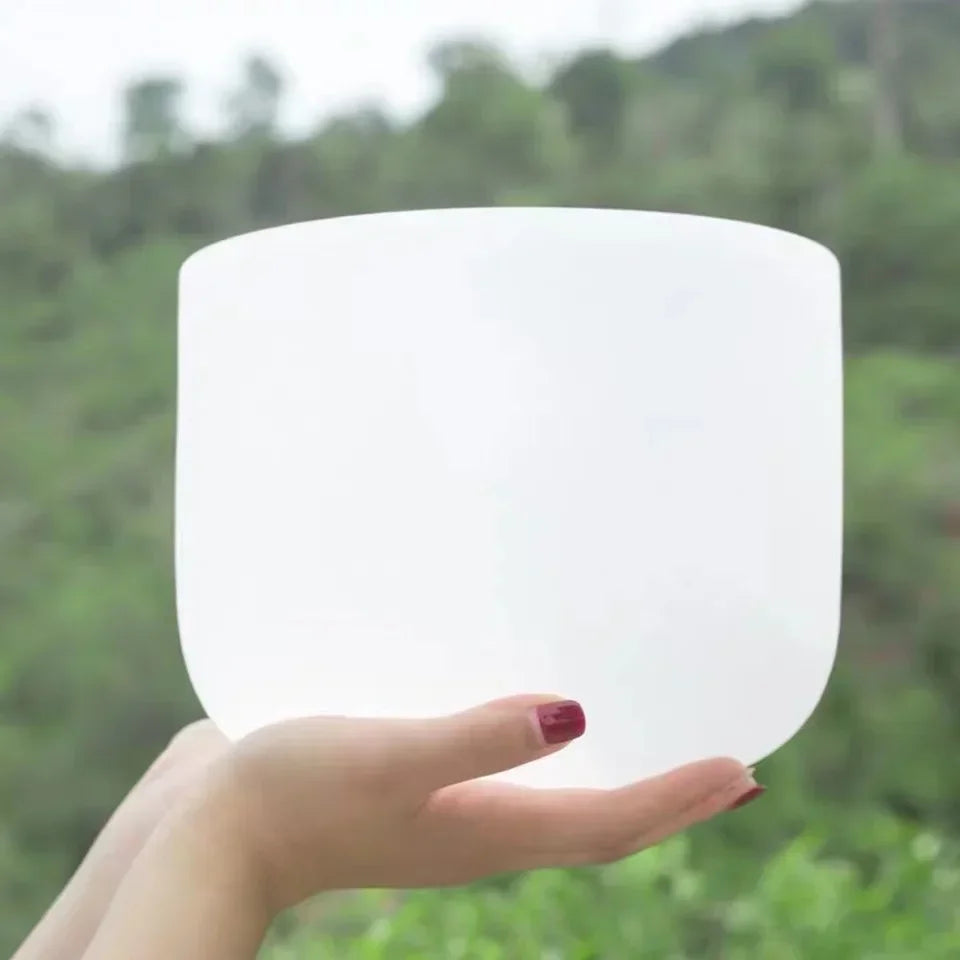 White Frosted Crystal Singing Bowls-ToShay.org