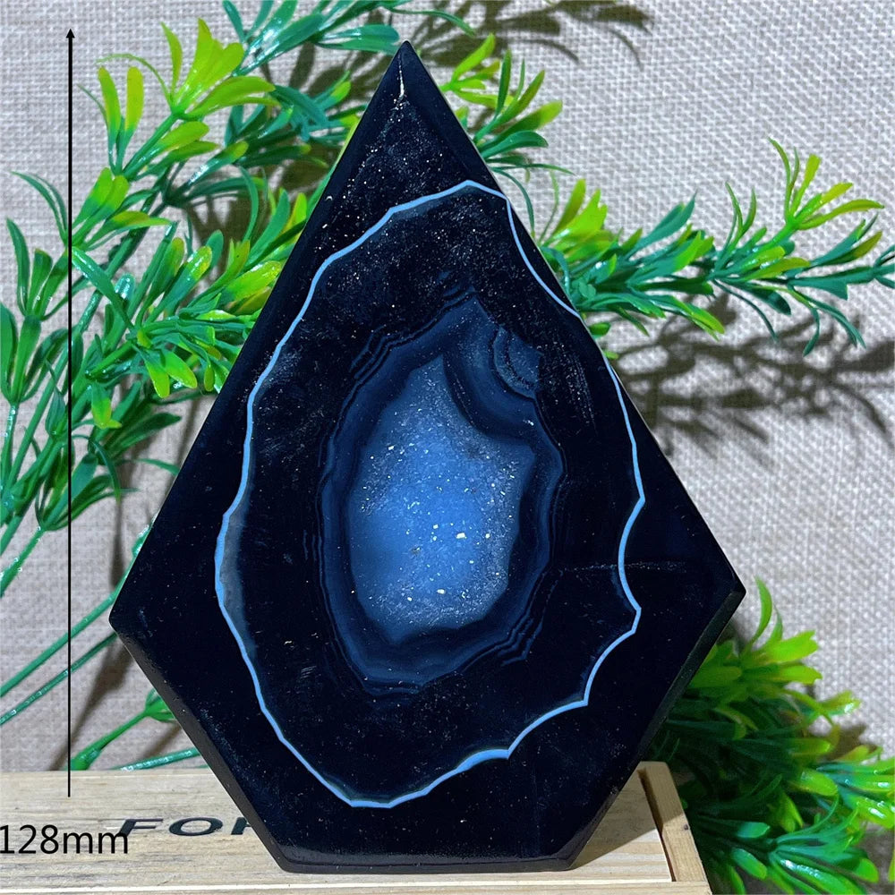 Black Agate Geode Torch-ToShay.org