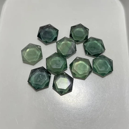 Green Fluorite Quartz Hexagon-ToShay.org