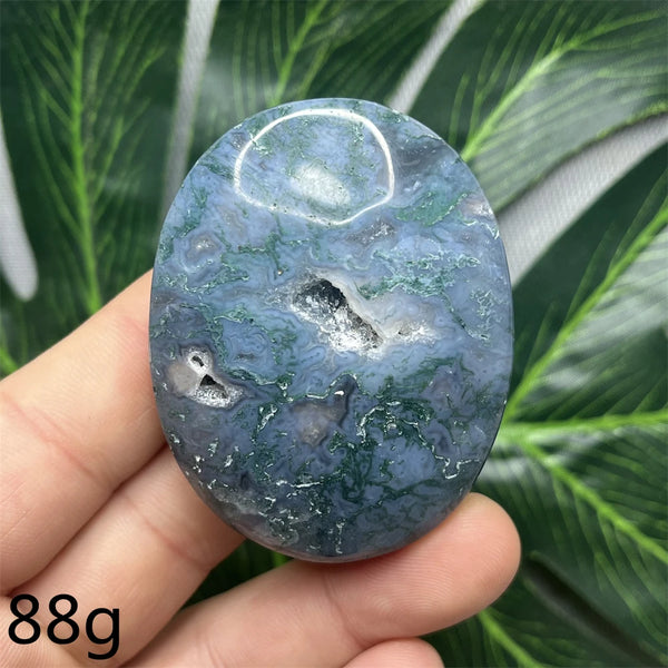 Green Moss Agate Palm Stone-ToShay.org