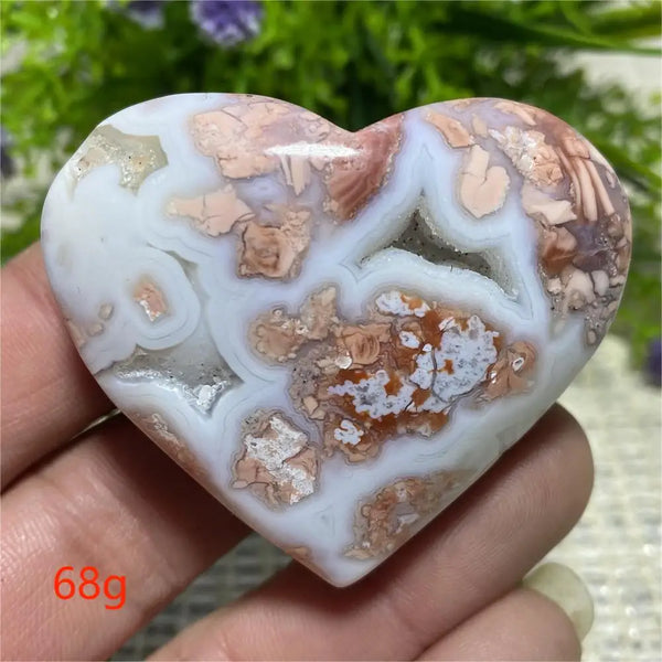 Pink Flower Agate Heart-ToShay.org
