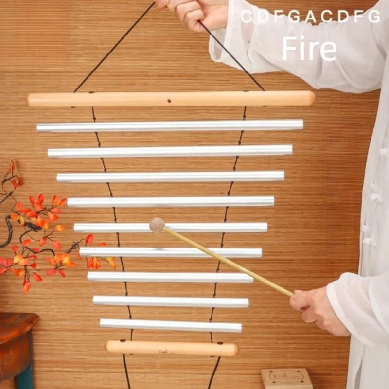 9 Tone Sound Beam Professional Rhythm Wind Chimes Portable Tubular Aluminum Wind Chime Meditation Sound Healing Hanging Bell-ToShay.org