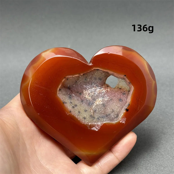 Red Agate Geode Heart-ToShay.org