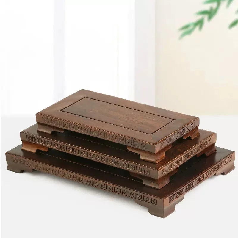 Mahogany Carved Wood Base-ToShay.org