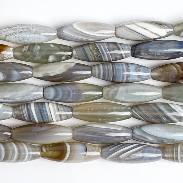 Grey Agate Rice Beads-ToShay.org