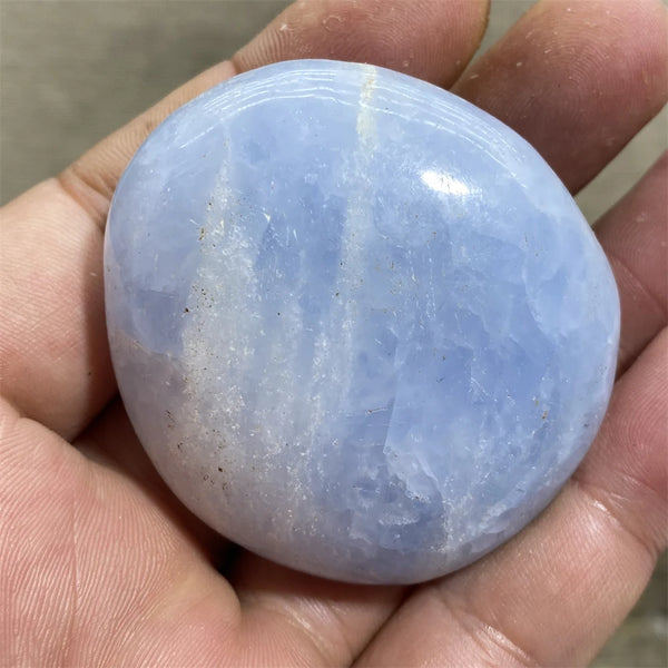 Blue Celestine Palm Stone-ToShay.org