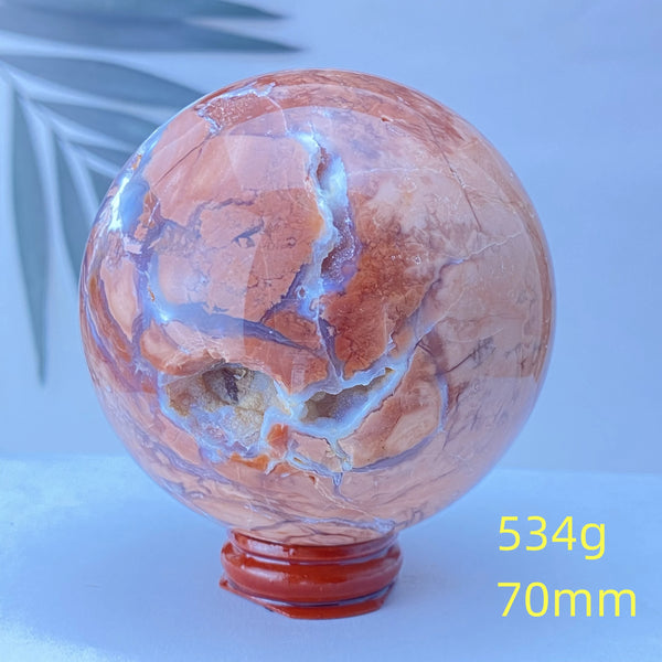 Pink Rose Hermosa Quartz Ball-ToShay.org