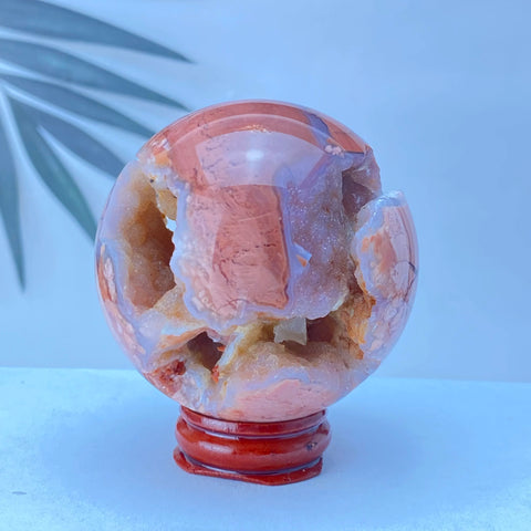 Pink Rose Hermosa Quartz Ball-ToShay.org