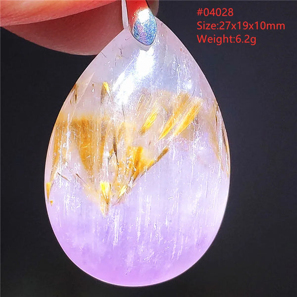 Purple Rutilated Auralite Pendant-ToShay.org