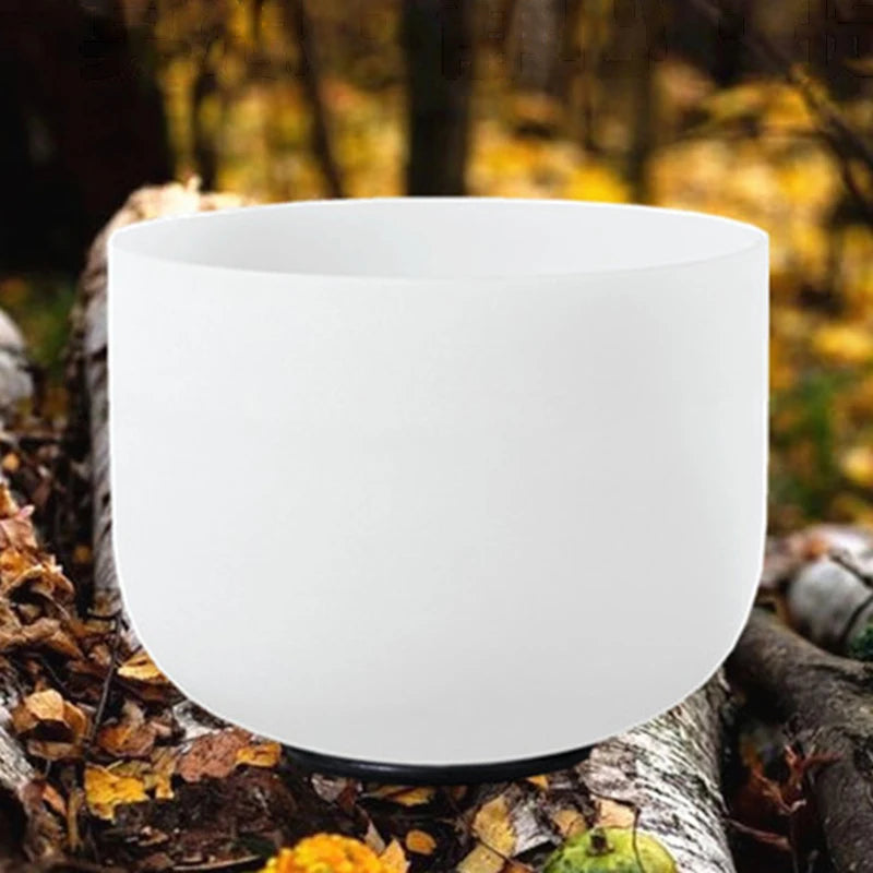 White Frosted Crystal Singing Bowl-ToShay.org