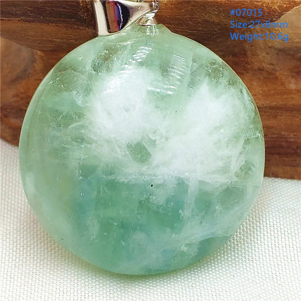 Green Feather Fluorite Pendant-ToShay.org
