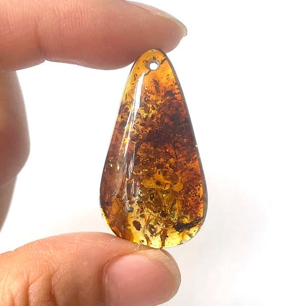 Yellow Piebald Amber Pendant-ToShay.org