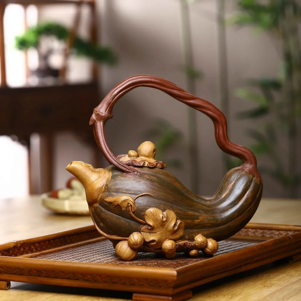 Pumpkin Clay Teapot-ToShay.org