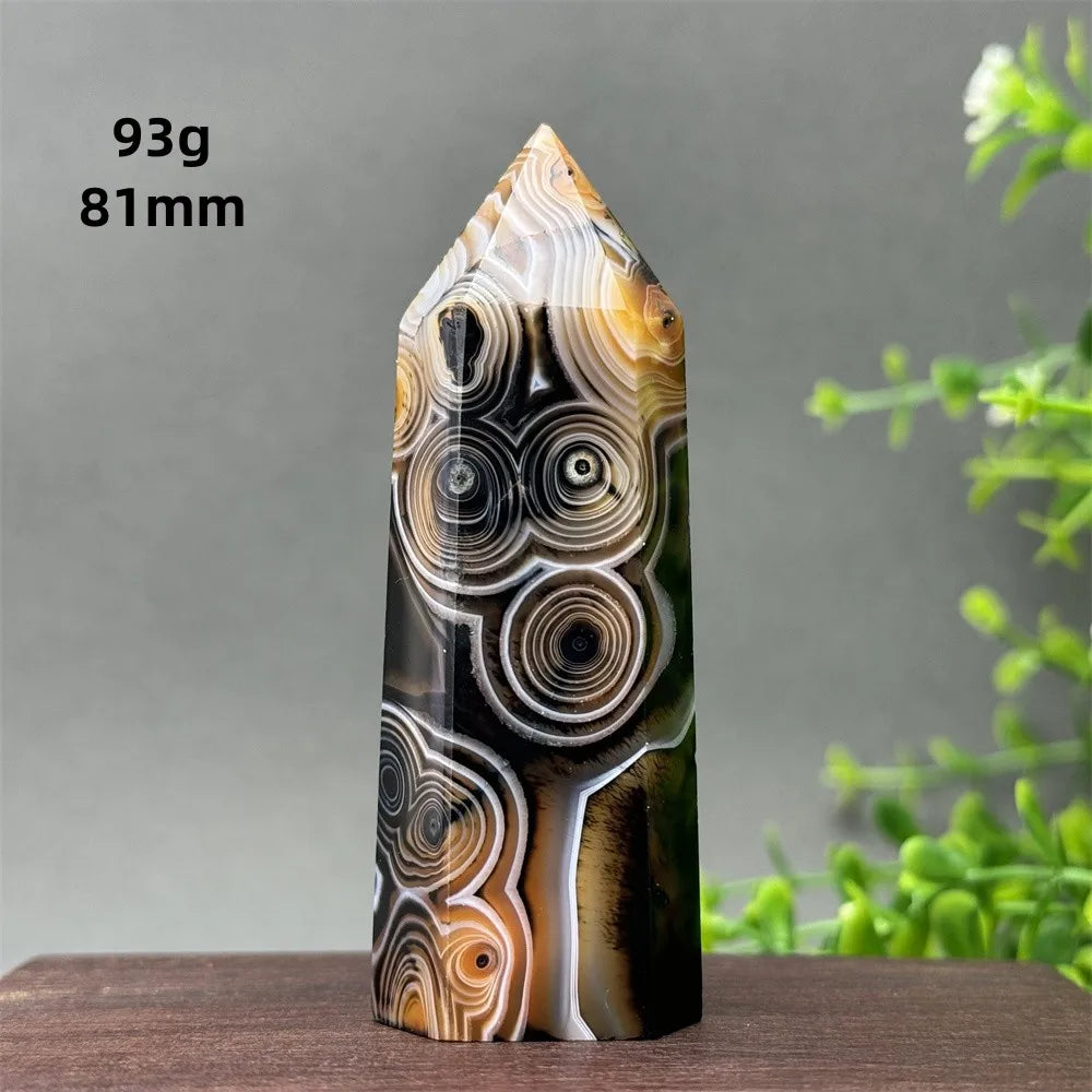 Black Red Agate Stripe Obelisk-ToShay.org