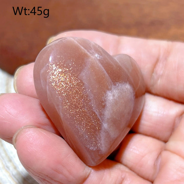 Orange Peach Moonstone Heart-ToShay.org