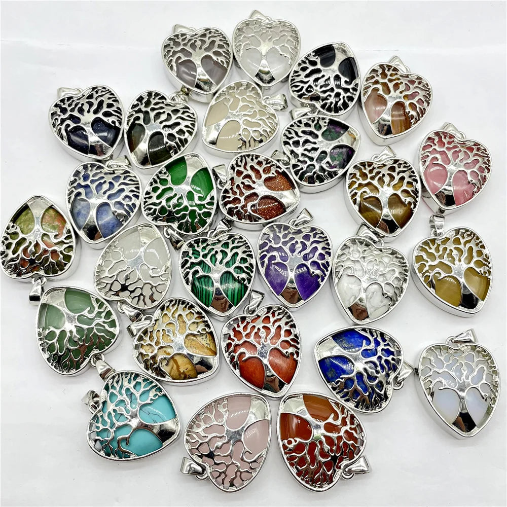 Mixed Crystal Tree Pendants-ToShay.org