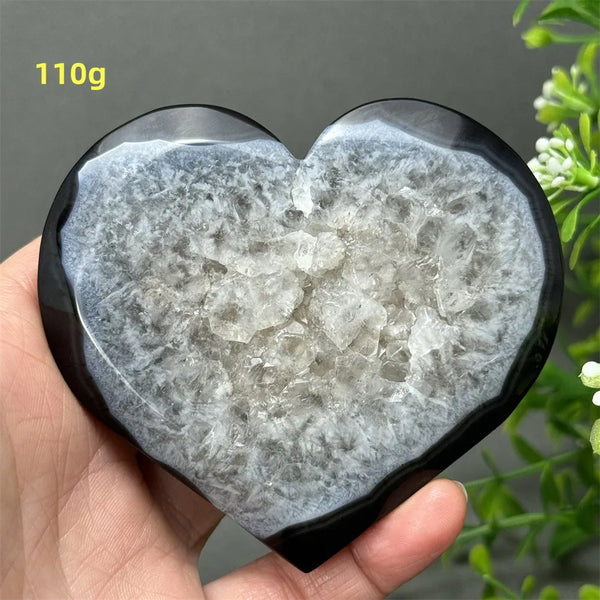Black Agate Geode Heart-ToShay.org