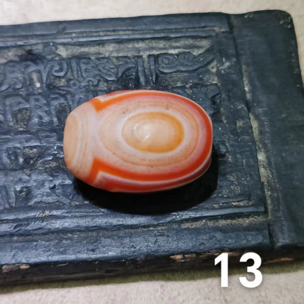 Red Carnelian Agate Dzi Bead-ToShay.org