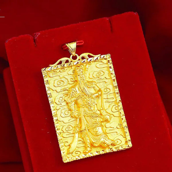 Gold Dragon Plaque Pendant-ToShay.org