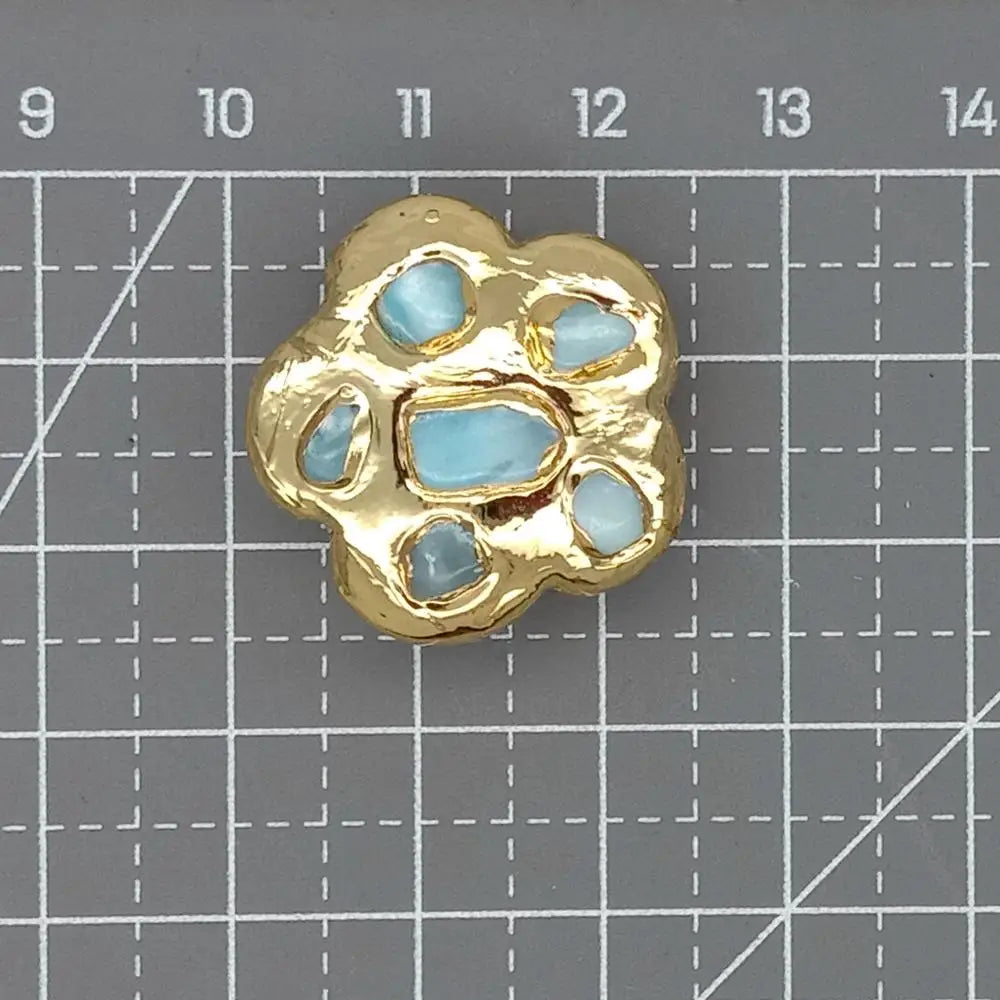 Blue Larimar Flower Beads-ToShay.org