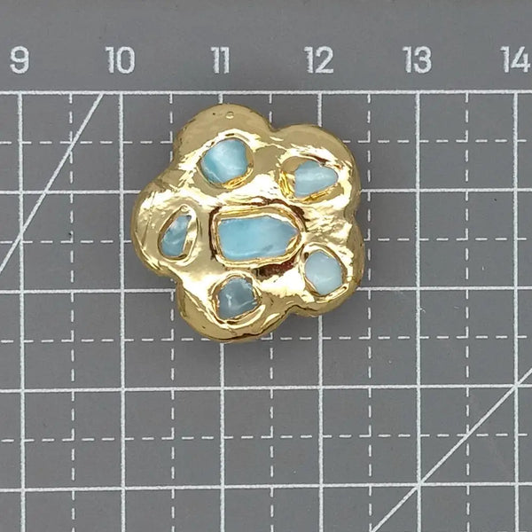 Blue Larimar Flower Beads-ToShay.org