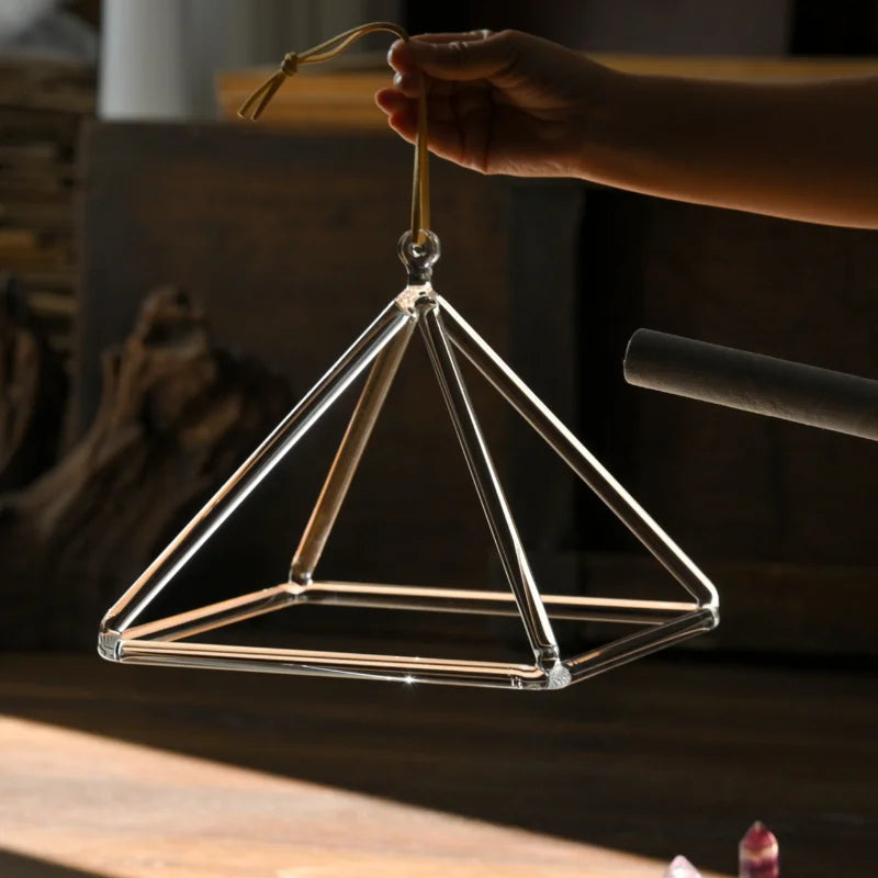 Clear Crystal Singing Pyramid-ToShay.org
