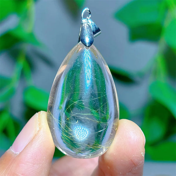 Gold Rutilated Quartz Pendant-ToShay.org