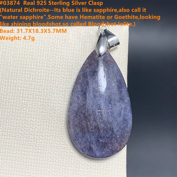 Red Blue Cordierite Pendants-ToShay.org