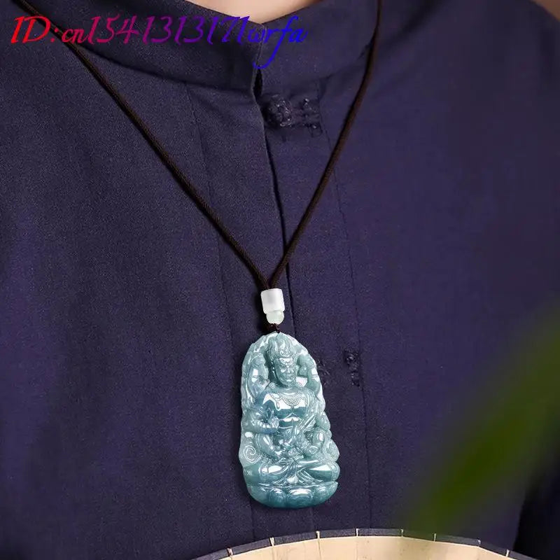 Blue Jadeite Bodhisattva Pendant-ToShay.org