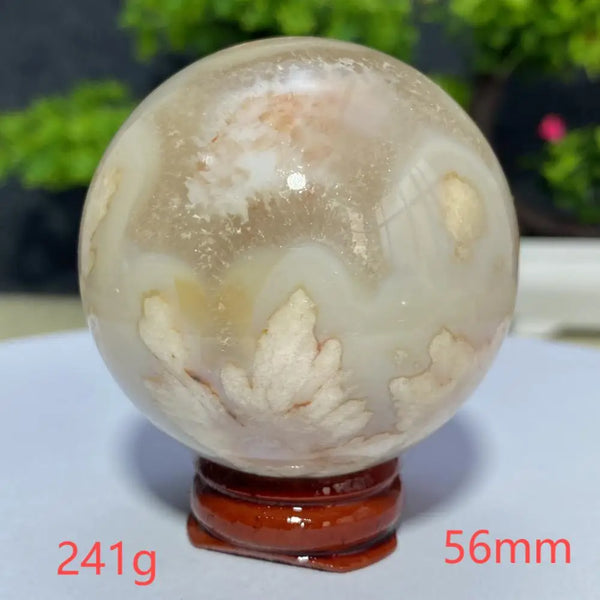 Pink Cherry Blossom Agate Ball-ToShay.org