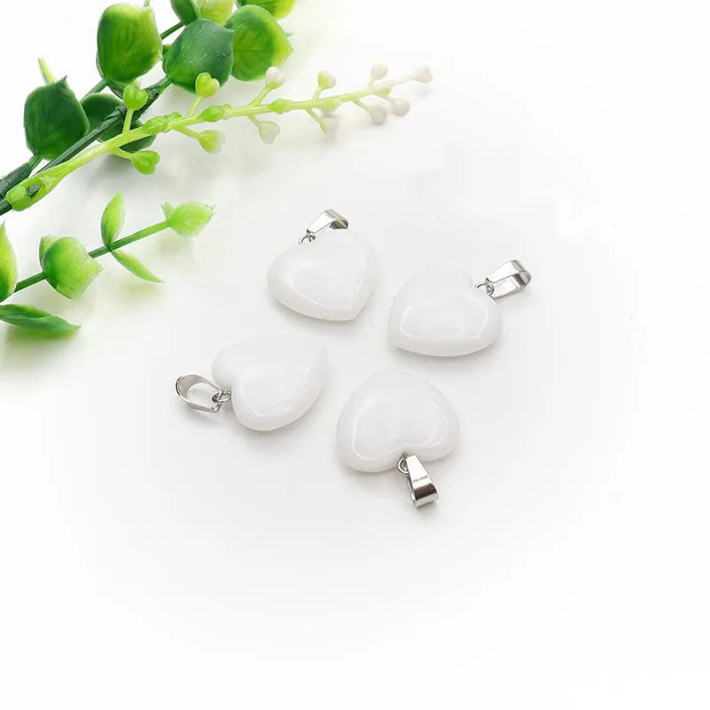 White Jade Heart Pendant-ToShay.org