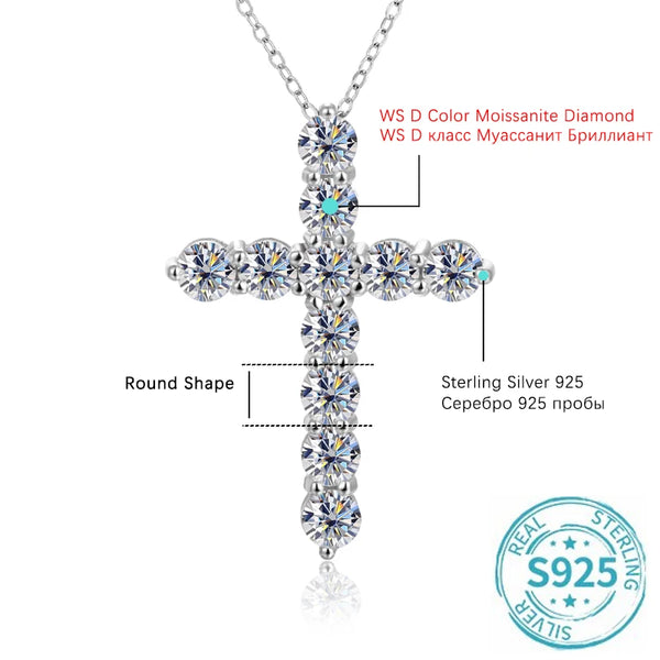 Silver Crystal Cross Pendant-ToShay.org