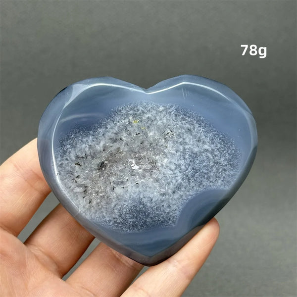 Grey Agate Geode Heart-ToShay.org