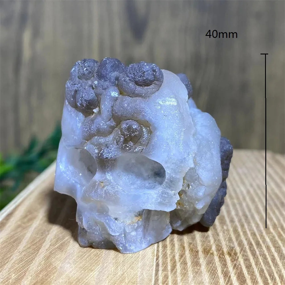 Grey Agate Geode Skull-ToShay.org
